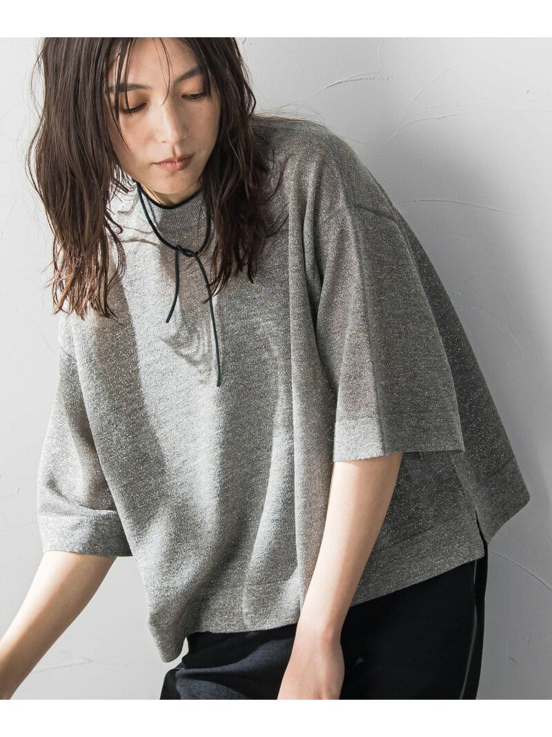 Rakuten - シアーラメ裏毛ハーフスリーブニットプルオーバー MAYSON GREY メイソングレイ トップス ニット グレー【送料無料】[Rakuten Fashion]
