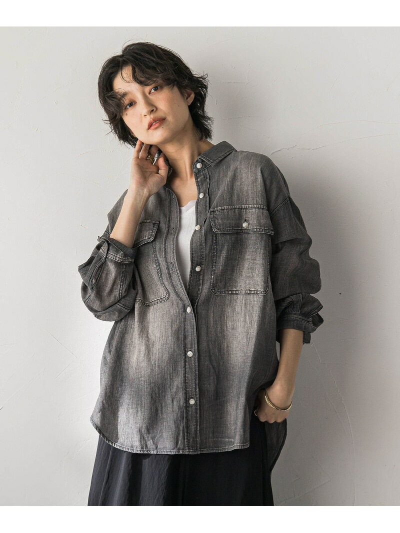 シアーデニムオーバーシャツ MAYSON GREY メイソングレイ トップス シャツ・ブラウス グレー ネイビー【送料無料】[Rakuten Fashion]