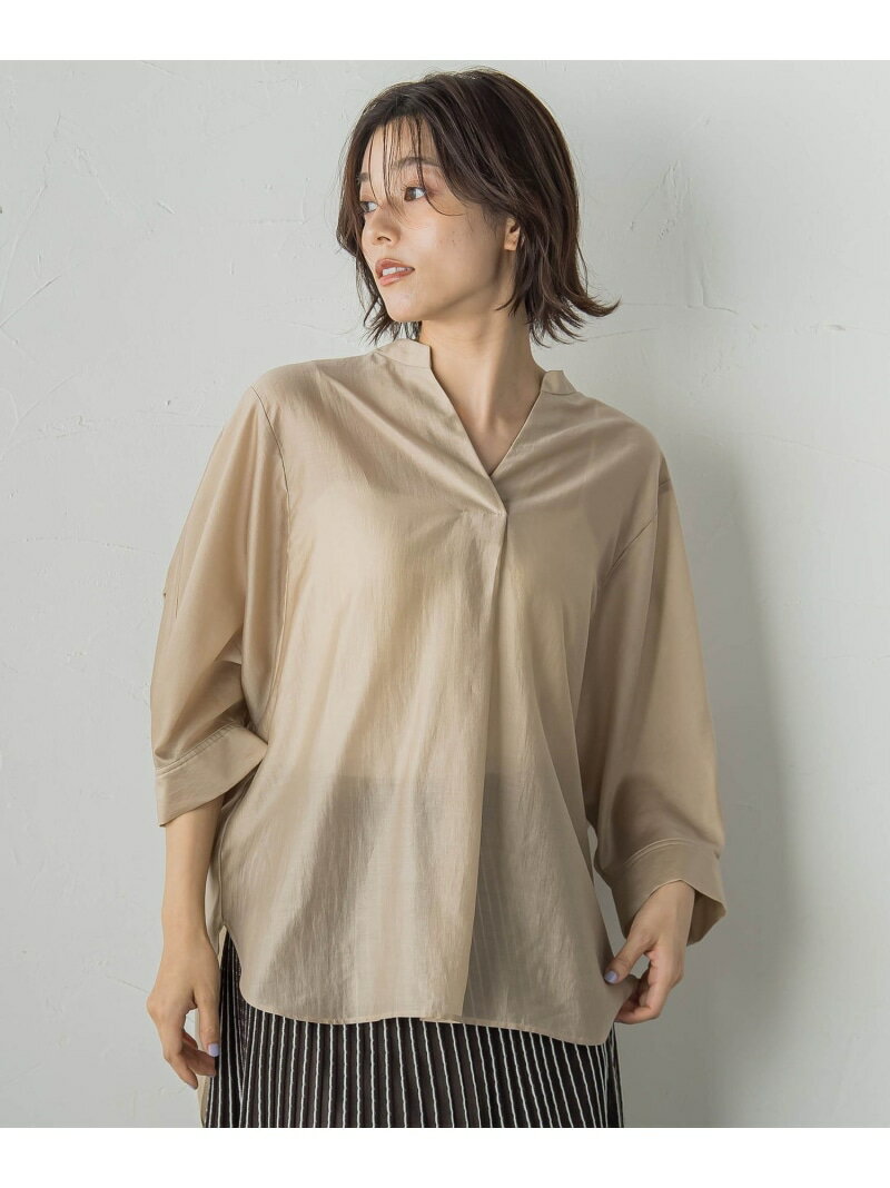 Rakuten - 【SALE／30%OFF】セミシアースキッパーブラウス≪洗濯機で洗える≫ Droite lautreamont ドロワット・ロートレアモン トップス シャツ・ブラウス ブラウン ベージュ ブラック イエロー【RBA_E】【送料無料】[Rakuten Fashion]