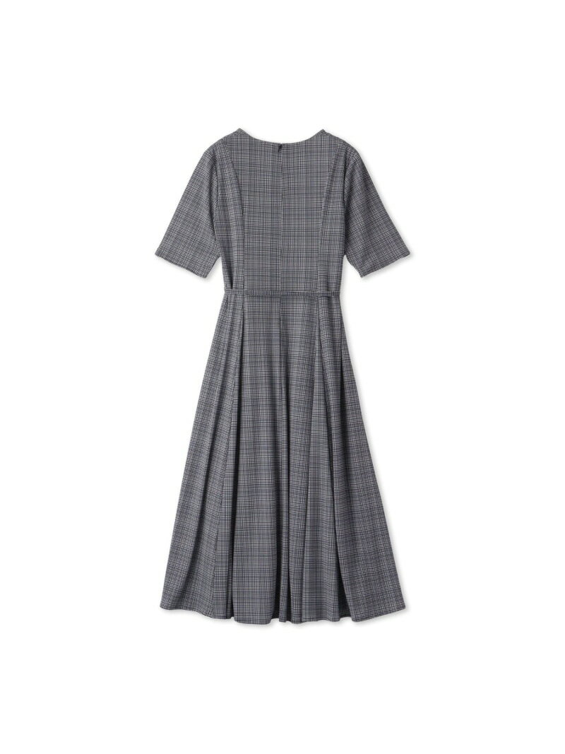 【SALE／20%OFF】5分袖フィット&フレアーワンピース≪洗濯機で洗える≫ LAUTREAMONT ロートレアモン ワンピース・ドレス ワンピース ネイビー ホワイト【RBA_E】【送料無料】[Rakuten Fashion]