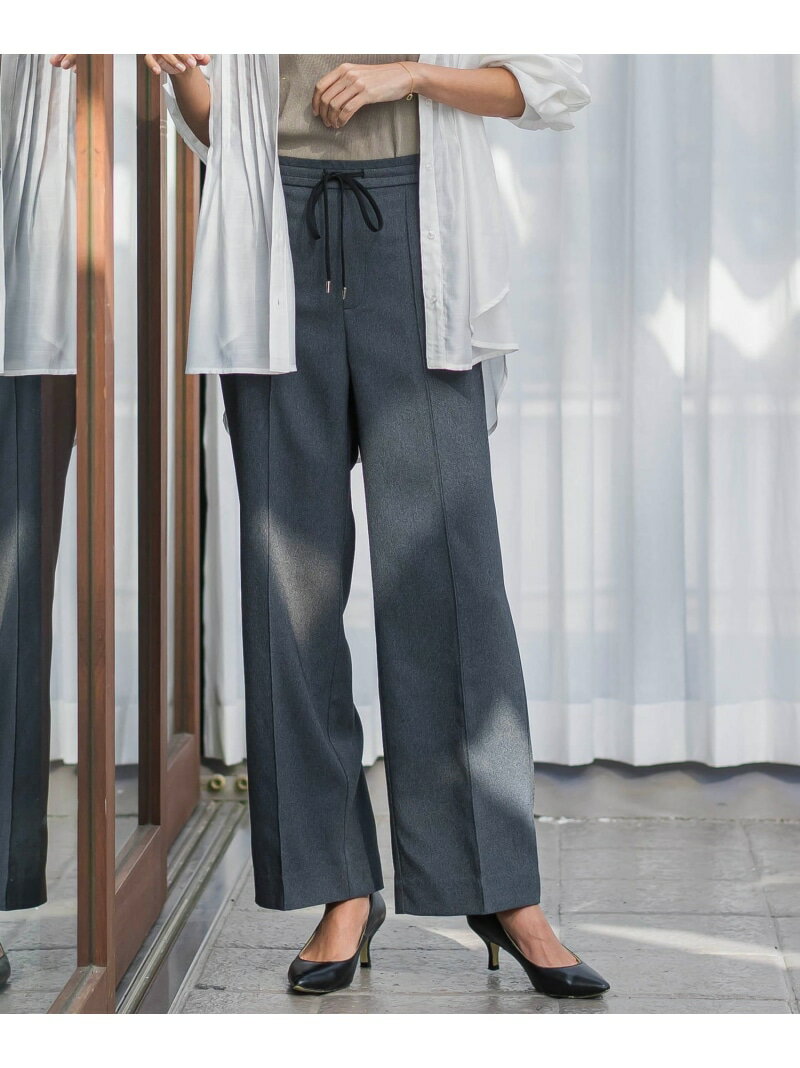 【WEB限定/大きいサイズ】"美脚デニム見え"ワイドパンツ la.f... ラ・エフ パンツ その他のパンツ ブラック ネイビー【送料無料】[Rakuten Fashion]