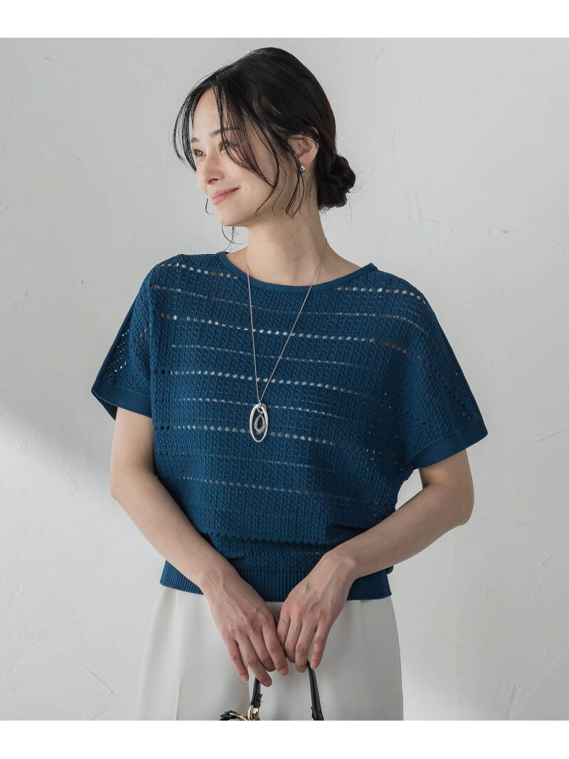 レース柄ニット LAUTREAMONT ロートレアモン トップス ニット ブルー ベージュ ホワイト【送料無料】[Rakuten Fashion]