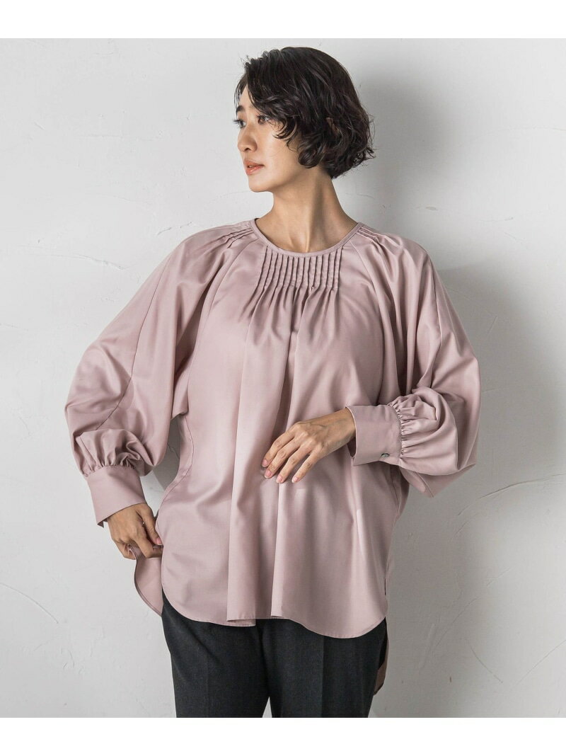 【SALE／50%OFF】マイクロピーチボリュームスリーブブラウス≪洗濯機で洗える≫ la.f... ラ・エフ トップス シャツ・ブラウス ピンク ブラック ホワイト【RBA_E】【送料無料】[Rakuten Fashion]
