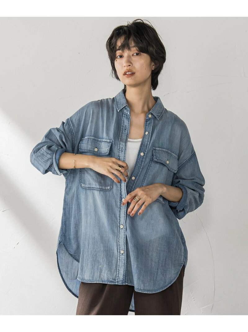 【SALE／30%OFF】ナチュラルシアーデニムオーバーシャツ≪洗濯機で洗える≫ MAYSON GREY メイソングレイ トップス シャツ・ブラウス ブルー【RBA_E】【送料無料】[Rakuten Fashion]