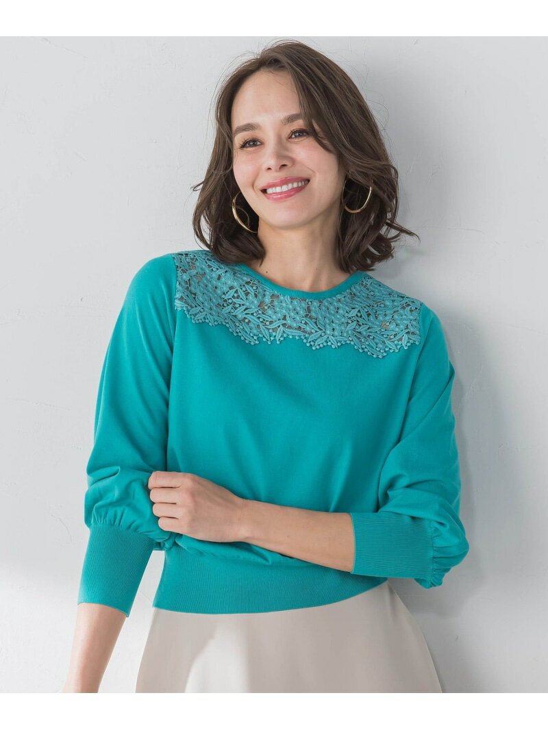 【SALE／30%OFF】レース切替ニット≪
