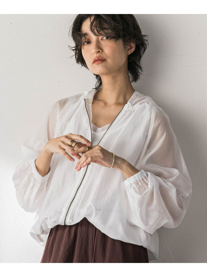 オーガンジーフーディブルゾン MAYSON GREY メイソングレイ ジャケット・アウター テーラードジャケット・ブレザー ホワイト ブラック【送料無料】[Rakuten Fashion]