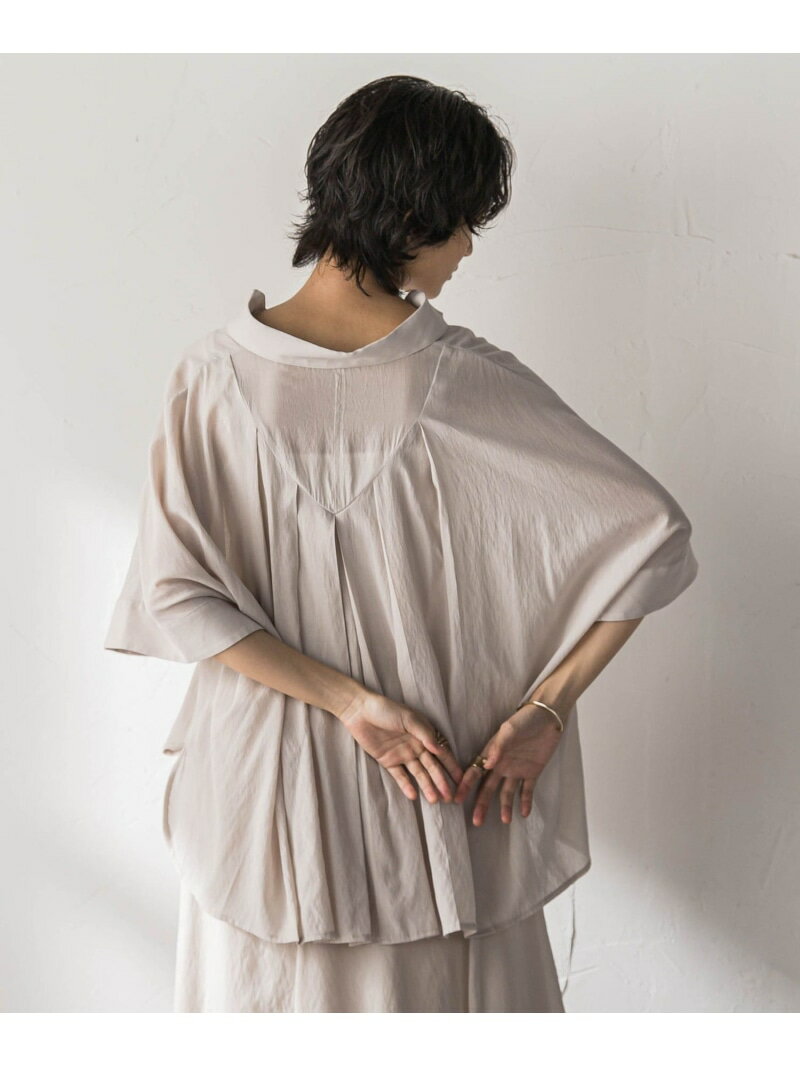 麻調シアーBACKタックスキッパーブラウス MAYSON GREY メイソングレイ トップス シャツ・ブラウス ブラック ブラウン ベージュ