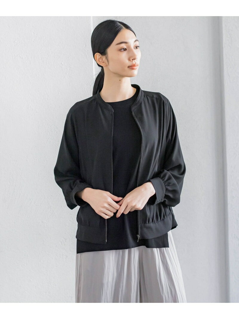 【SALE／50%OFF】バックサテンジョーゼットジャケット≪洗濯機で洗える≫ la.f... ラ・エフ ジャケット・アウター テーラードジャケット・ブレザー ベージュ ブラック グリーン【RBA_E】【送料無料】[Rakuten Fashion]