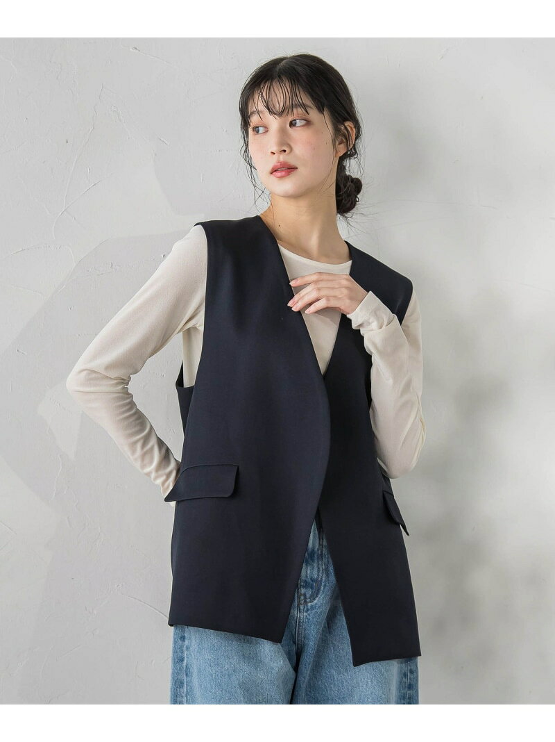 Rakuten - 【SALE／30%OFF】ストレッチツイルジレ≪手洗い可能≫ Droite lautreamont ドロワット・ロートレアモン ジャケット・アウター ダウンジャケット・ダウンベスト ネイビー グレー【RBA_E】【送料無料】[Rakuten Fashion]