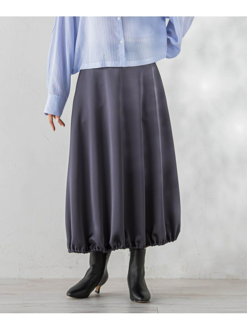 PLUM ROYAL SATINスカート≪手洗い可能≫ Droite lautreamont ドロワット・ロートレアモン スカート その他のスカート グレー【送料無料】[Rakuten Fashion]