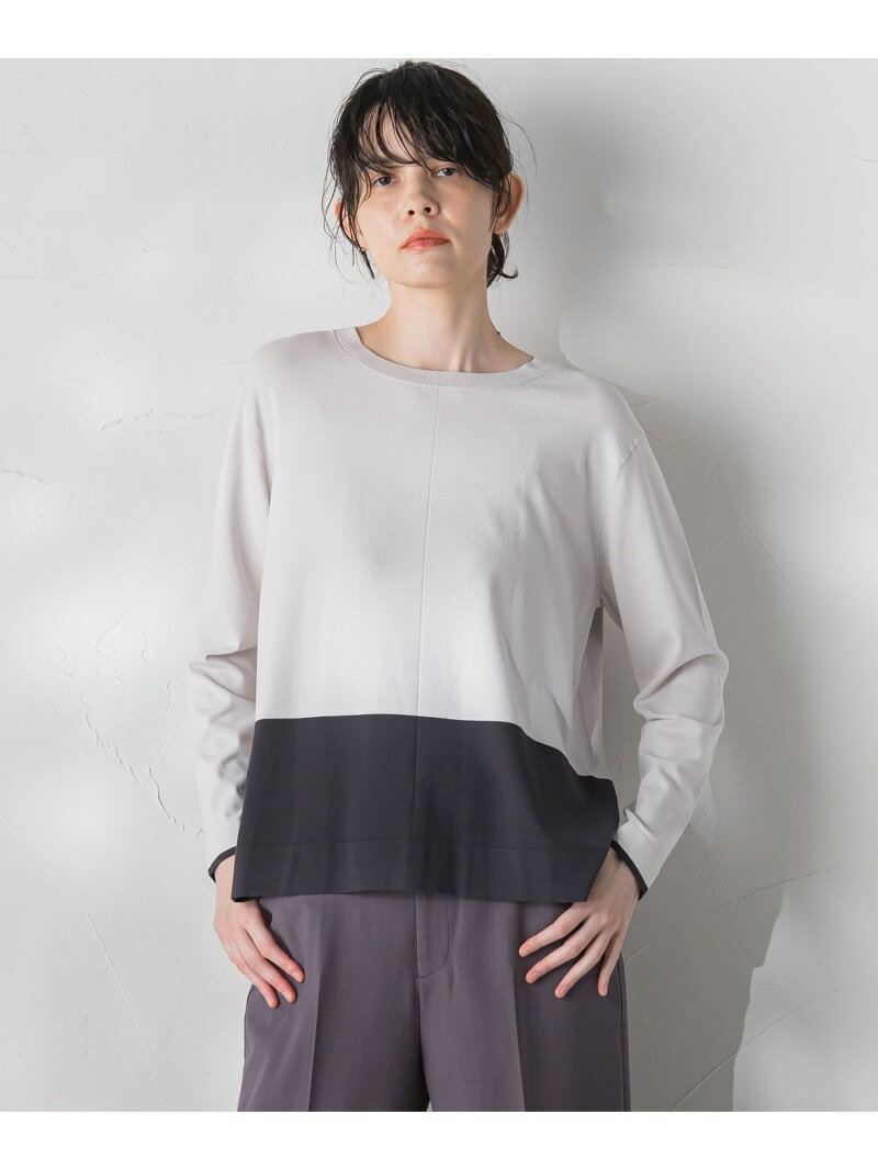 【SALE／30%OFF】【大きいサイズ】配色ブロッキングニット≪手洗い可能≫ la.f... ラ・エフ トップス ニット ブラック グリーン グレー【RBA_E】【送料無料】[Rakuten Fashion]