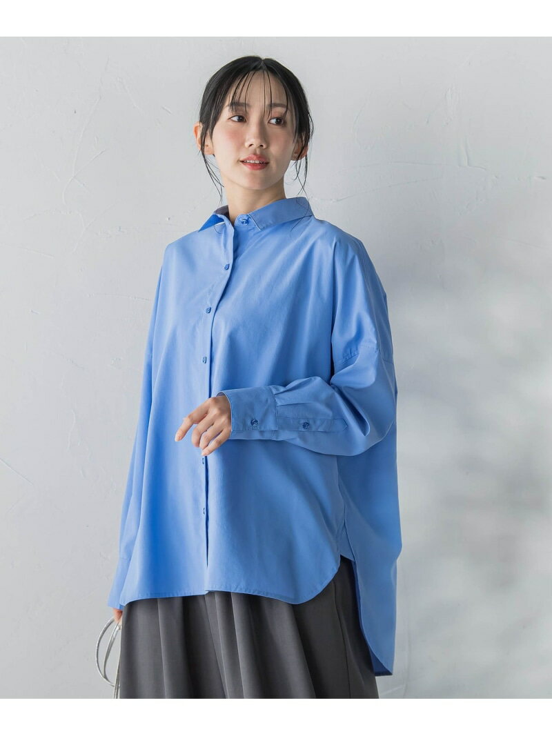 ヴィンテージブロードシャツ≪手洗い可能≫ Droite lautreamont ドロワット・ロートレアモン トップス シャツ・ブラウス ブルー ホワイト ベージュ【送料無料】[Rakuten Fashion]