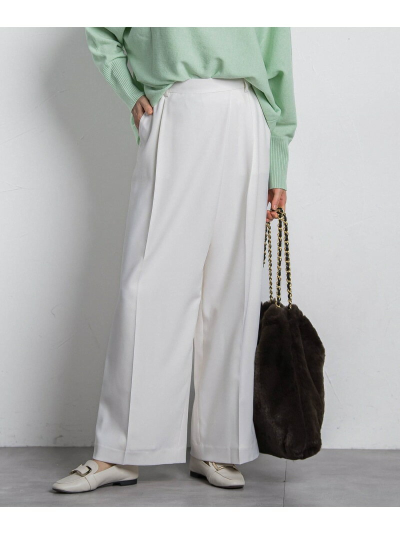 ソフィーツイルストレッチワイドパンツ ≪洗える≫ LAUTREAMONT ロートレアモン パンツ その他のパンツ ホワイト グレー【送料無料】[Rakuten Fashion]