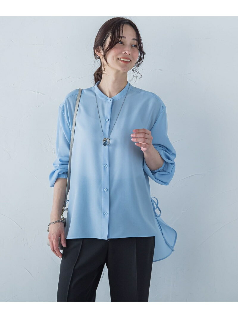 【SALE／50%OFF】サイドリボンドレープブラウス≪イージーケア≫ LAUTREAMONT ロートレアモン トップス シャツ・ブラウス ホワイト イエロー ブラック【RBA_E】【送料無料】[Rakuten Fashion]