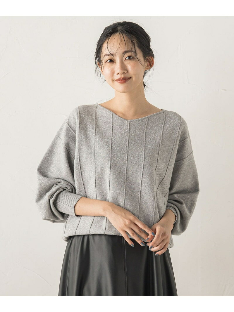 【SALE／30%OFF】【新色追加】ラメドルマンVネックニット≪手洗い可能≫ Droite lautreamont ドロワット・ロートレアモン トップス ニット ホワイト ブラウン【RBA_E】【送料無料】[Rakuten Fashion] javaonline-10013880 JAVA ONLINE サンプル画像3