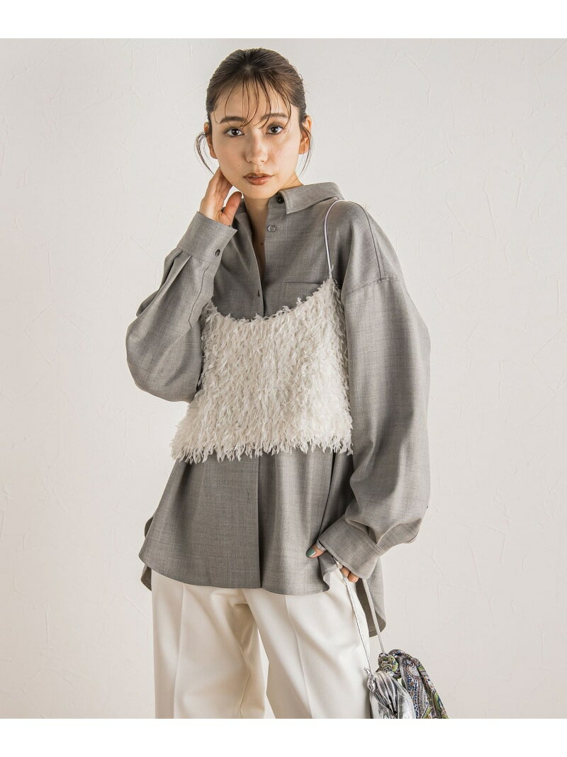 【SALE／40%OFF】【カタログ掲載】フェザーニットファンシーキャミブラウス≪洗濯機で洗える≫ Droite lautreamont ドロワット・ロートレアモン トップス シャツ・ブラウス ブラック ホワイト【RBA_E】【送料無料】[Rakuten Fashion]