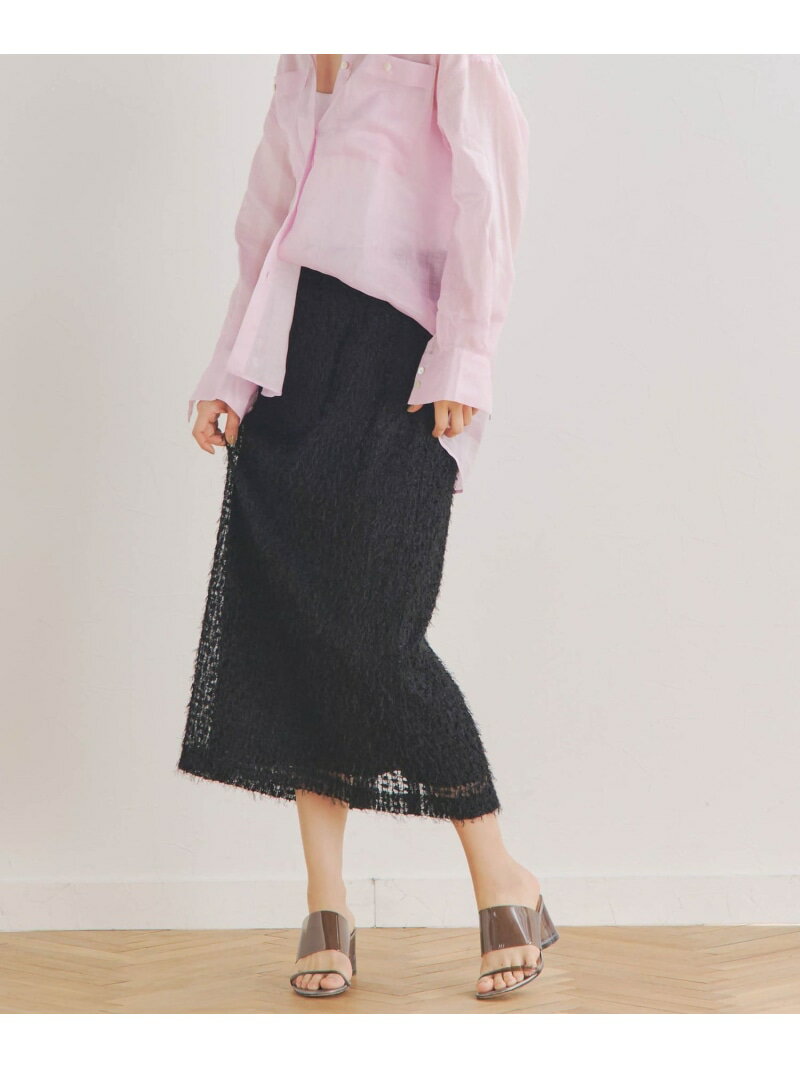 【SALE／40%OFF】フェザーチュールタイトスカート≪洗濯機で洗える≫ Droite lautreamont ドロワット・ロートレアモン スカート その他のスカート ブラック ホワイト【RBA_E】【送料無料】[Rakuten Fashion]