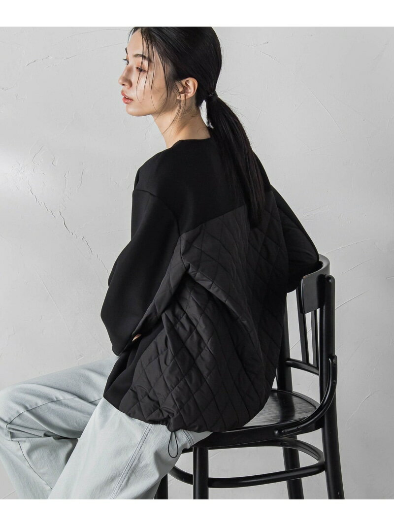 Rakuten - 【SALE／50%OFF】キルトドッキングダンボールプルオーバー≪洗濯機で洗える≫ la.f... ラ・エフ トップス カットソー・Tシャツ グレー ブラック【RBA_E】【送料無料】[Rakuten Fashion]
