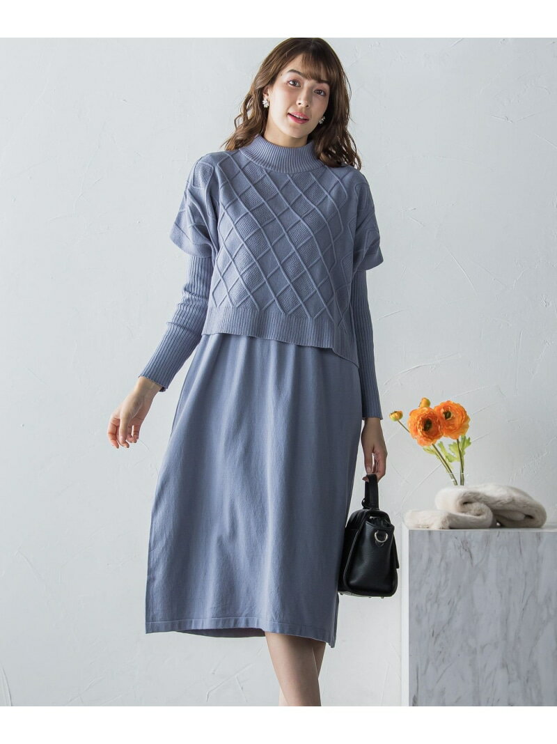 【SALE／30%OFF】ケーブルTOPS&ニットワンピースSET ≪手洗い可能≫ ketty ケティ ワンピース・ドレス ワンピース ブルー ブラック ピンク グレー【RBA_E】【送料無料】[Rakuten Fashion]のサムネイル