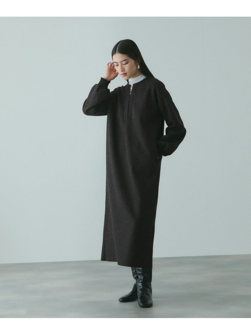 ソフトニットメルトンキーネックワンピース≪手洗い可能≫ VICKY ビッキー ワンピース・ドレス ワンピース ブラウン【送料無料】[Rakuten Fashion]