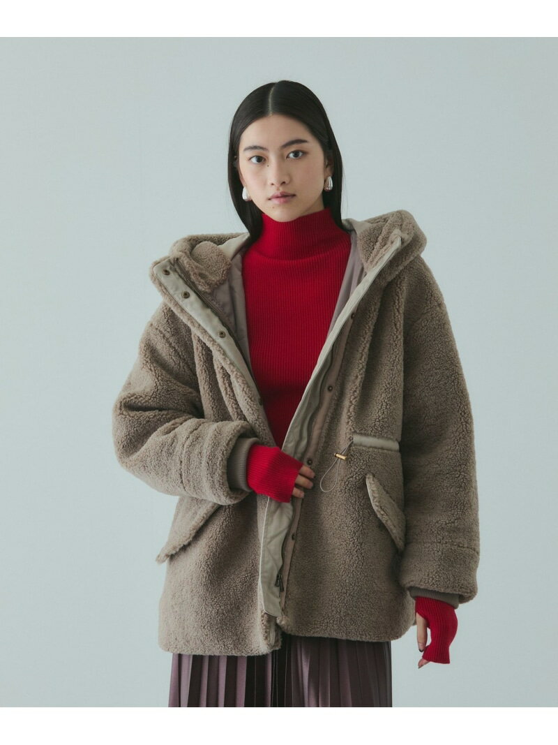 ショートボア中綿ドロストブルゾン VICKY ビッキー ジャケット・アウター テーラードジャケット・ブレザー ブラウン ブラック ホワイト【送料無料】[Rakuten Fashion]