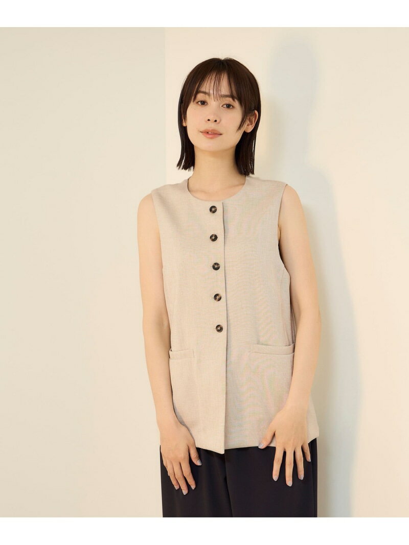 Rakuten - リネン調シャークロングジレ ketty ケティ ジャケット・アウター ダウンジャケット・ダウンベスト ベージュ【送料無料】[Rakuten Fashion]
