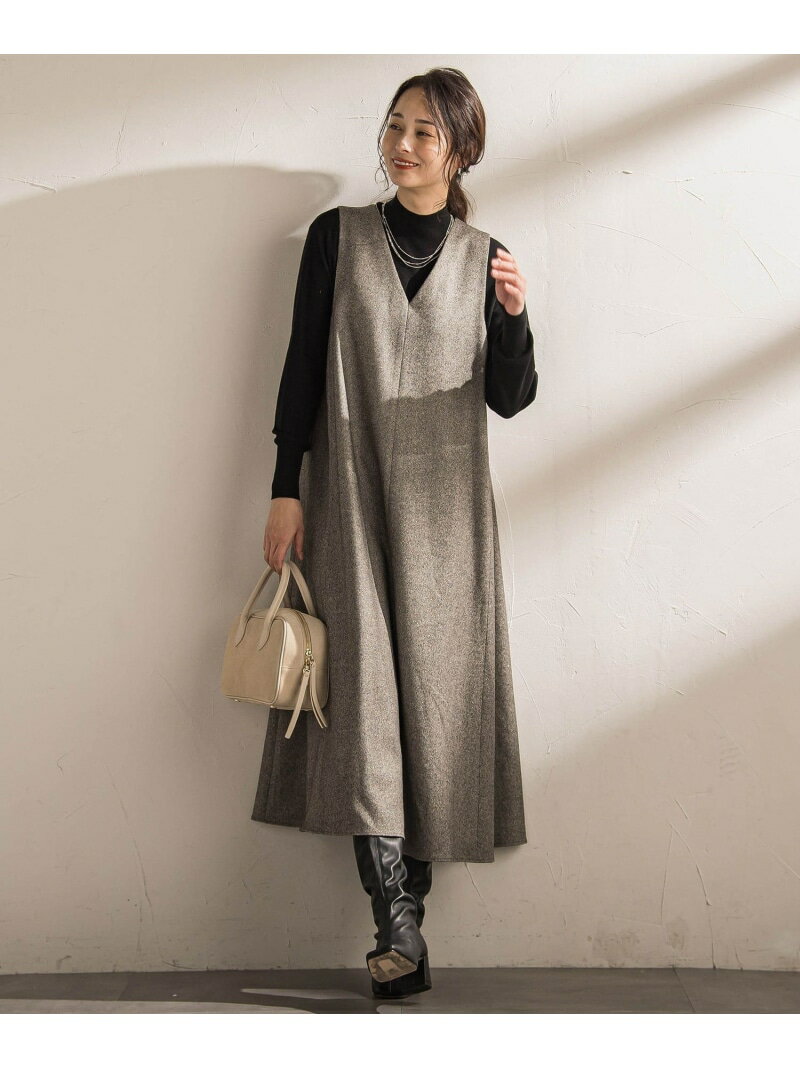 ラメシックツイードワンピース≪洗える≫ LAUTREAMONT ロートレアモン ワンピース・ドレス ワンピース ベージュ ブラック【送料無料】[Rakuten Fashion]