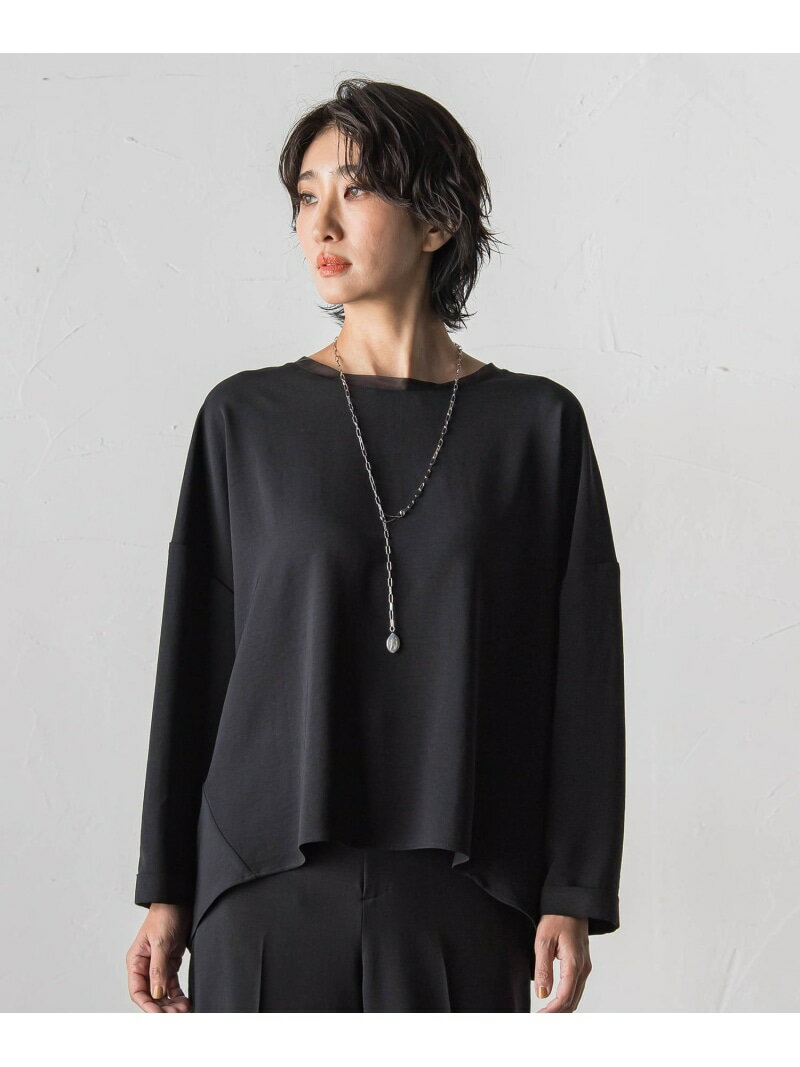 【SALE／10%OFF】ハイストレッチカルゼブラウス la.f... ラ・エフ トップス シャツ・ブラウス ブラック ホワイト グレー【RBA_E】【送料無料】[Rakuten Fashion]