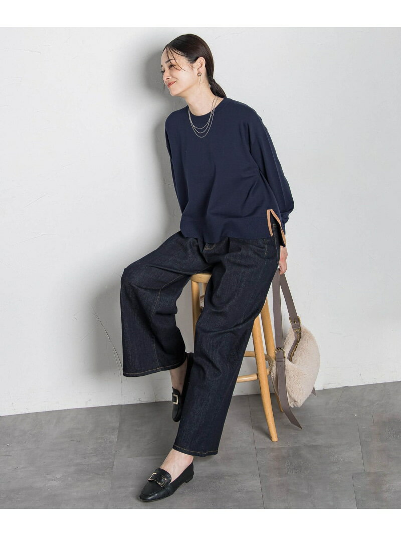Rakuten - 【SALE／30%OFF】【WEB限定】365デニムパンツ ワイドシルエット≪洗える≫ LAUTREAMONT ロートレアモン パンツ その他のパンツ ブルー ネイビー【RBA_E】【送料無料】[Rakuten Fashion]