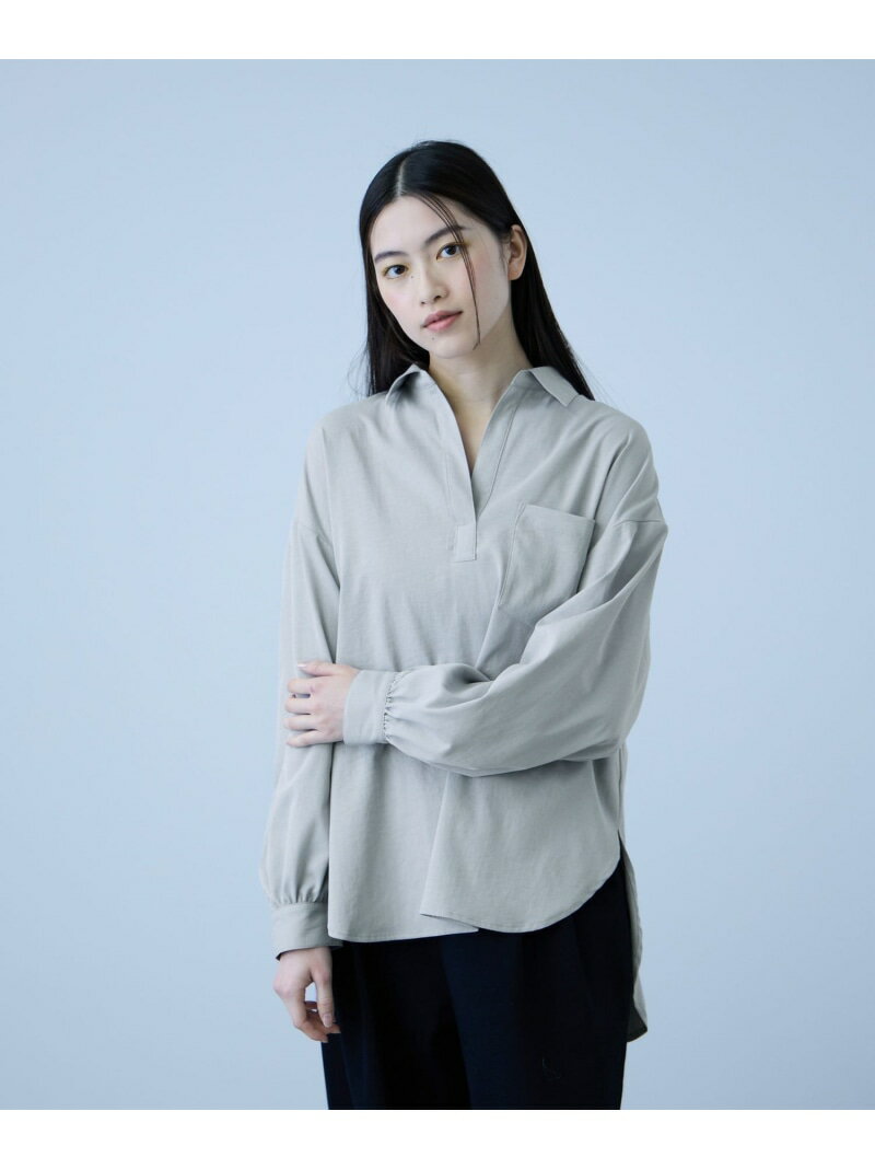 【SALE／15%OFF】ポケットスキッパーシャツ VICKY ビッキー トップス シャツ・ブラウス ブルー ホワイト グレー【RBA_E】【送料無料】[Rakuten Fashion]