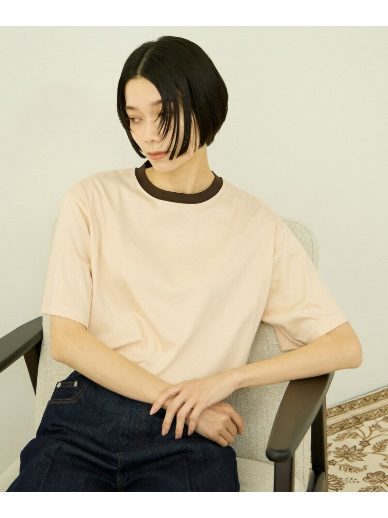 Rakuten - 【一日,清潔感.】汗じみケア ひんやりリンガーTシャツ VICKY ビッキー トップス カットソー・Tシャツ ホワイト ベージュ ブルー ネイビー【送料無料】[Rakuten Fashion]