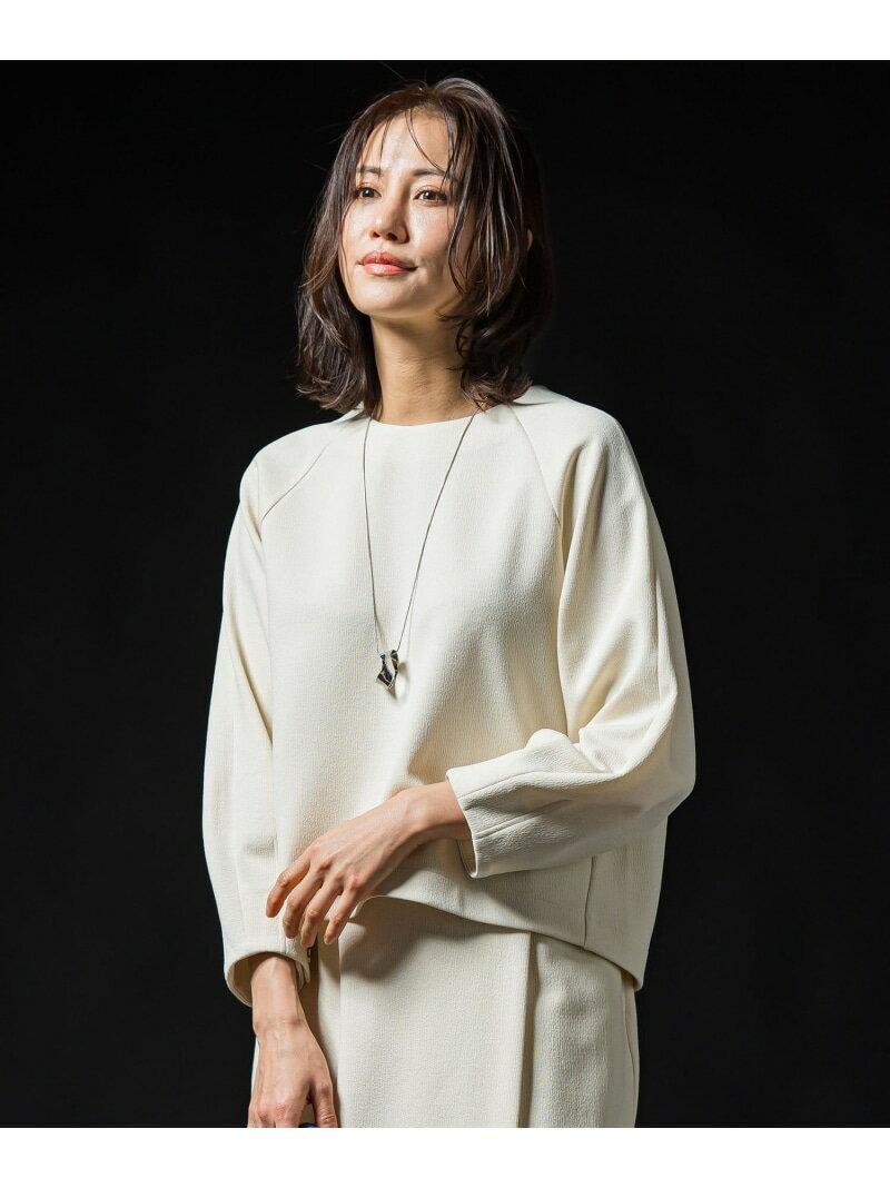 【SALE／50%OFF】フォルムスリーブカットソー≪セットアップ対応/洗濯機で洗える≫ LAUTREAMONT ロートレアモン トップス カットソー・Tシャツ ホワイト ブラック【RBA_E】【送料無料】[Rakuten Fashion]