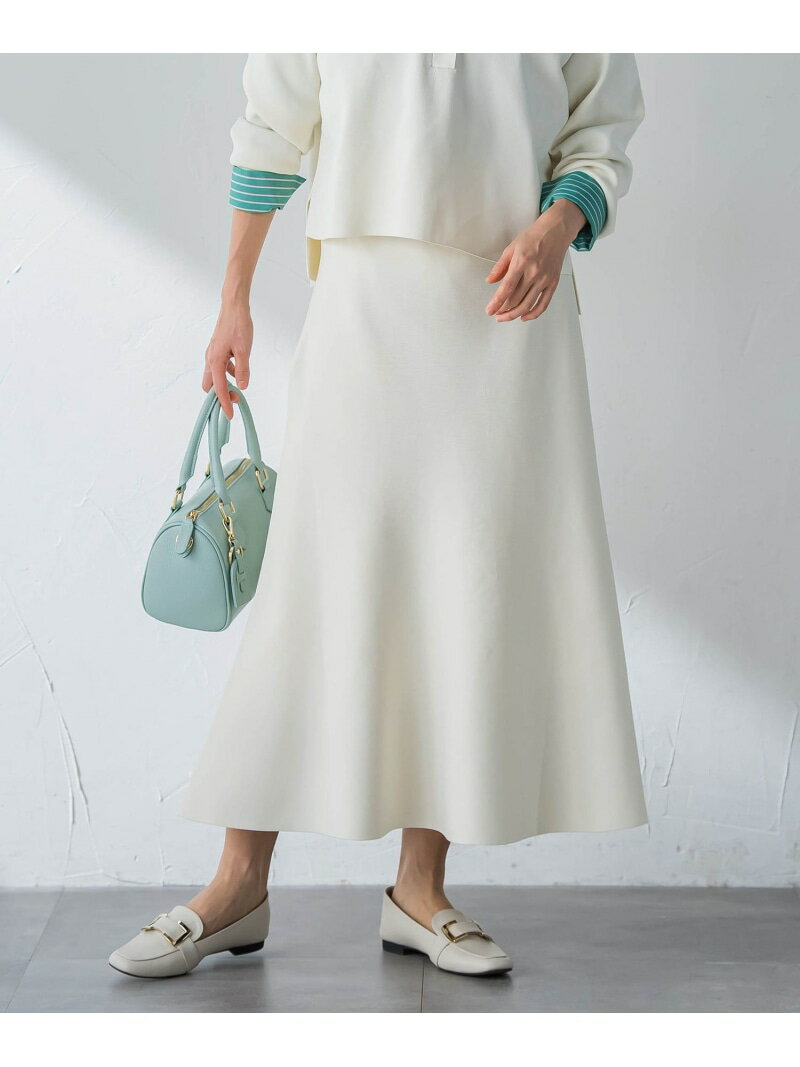 フレアニットスカート LAUTREAMONT ロートレアモン スカート その他のスカート ホワイト ネイビー【送料無料】[Rakuten Fashion]