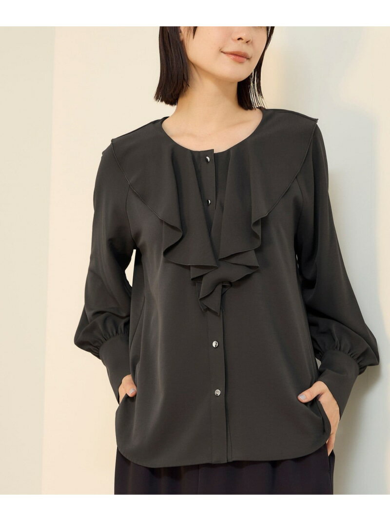 Rakuten - 【SALE／30%OFF】ヴィンテージツイルビッグカラーブラウス ketty ケティ トップス シャツ・ブラウス ネイビー グレー【RBA_E】【送料無料】[Rakuten Fashion]