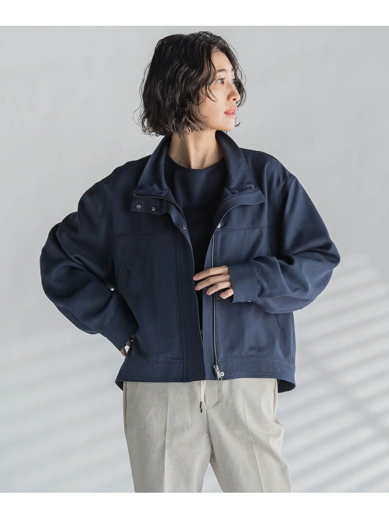 【SALE／50%OFF】スタンドカラーデニムブルゾン≪洗濯機で洗える≫ la.f... ラ・エフ ジャケット・アウター テーラードジャケット・ブレザー ネイビー【RBA_E】【送料無料】[Rakuten Fashion]