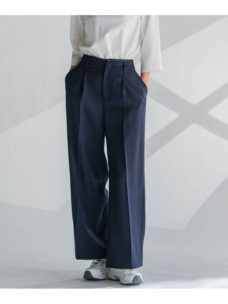 Rakuten - 【SALE／50%OFF】麻調ワイドパンツ≪洗濯機で洗える≫ la.f... ラ・エフ パンツ その他のパンツ ネイビー グリーン ベージュ【RBA_E】【送料無料】[Rakuten Fashion]