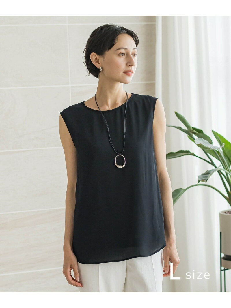 Rakuten - 【大きいサイズ】バックサテンジョーゼットカットソー la.f... ラ・エフ トップス カットソー・Tシャツ ホワイト ブラック【送料無料】[Rakuten Fashion]