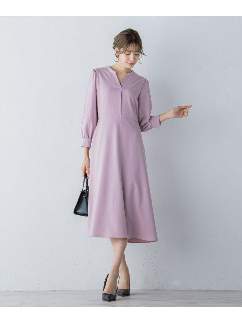 【SALE／30%OFF】【大HIT定番】美シルエット比翼Vネックワンピース ≪洗濯機で洗える≫ ketty ケティ ワンピース・ドレス ワンピース ピンク ブラック ネイビー ベージュ【RBA_E】【送料無料】[Rakuten Fashion]のサムネイル