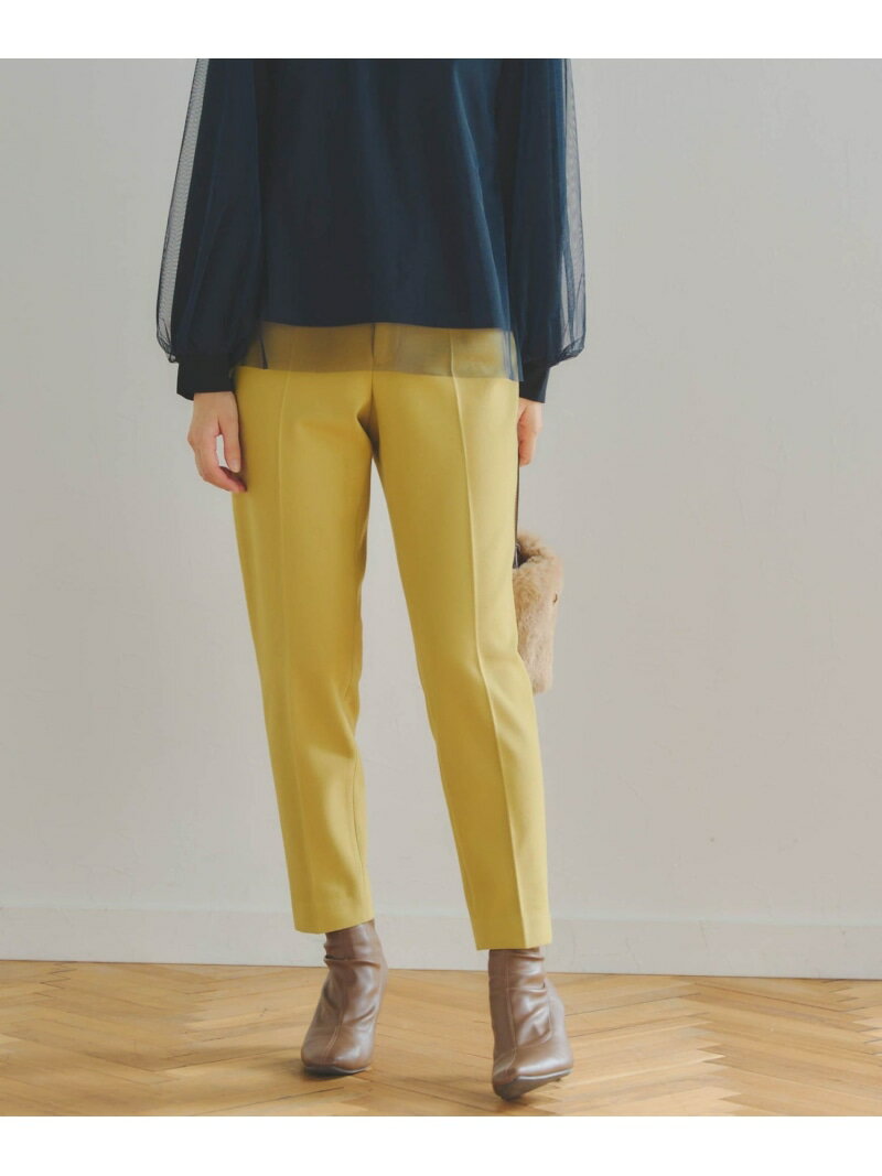 Rakuten - 【SALE／30%OFF】両面起毛センタープレスパンツ≪洗濯機で洗える≫ Droite lautreamont ドロワット・ロートレアモン パンツ その他のパンツ ブラック ホワイト イエロー【RBA_E】【送料無料】[Rakuten Fashion]