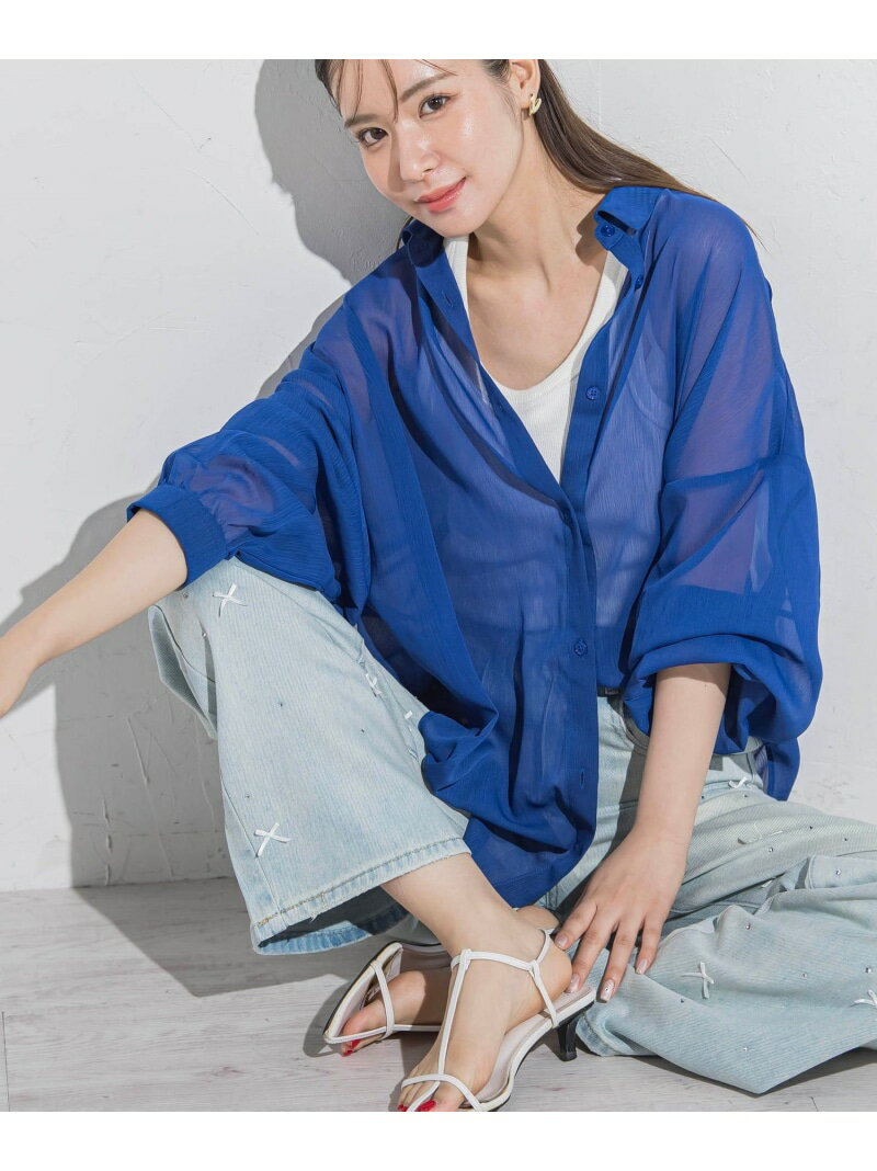 Rakuten - 【SALE／30%OFF】新色追加【透け感が魅力的】シアーシャツ≪洗濯機で洗える≫ VICKY ビッキー トップス シャツ・ブラウス ブラック ブルー ホワイト ピンク グレー【RBA_E】【送料無料】[Rakuten Fashion]