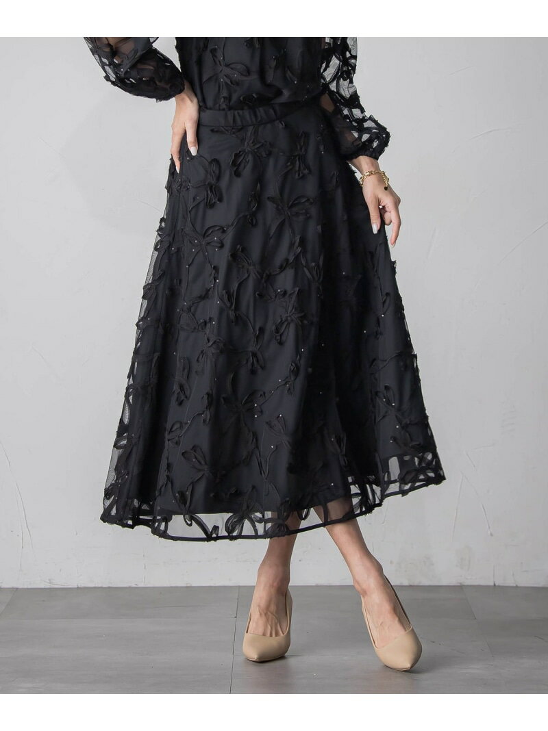 スパンコールテープチュールスカート Viaggio Blu ビアッジョブルー スカート その他のスカート ブルー ブラック【送料無料】[Rakuten Fashion]