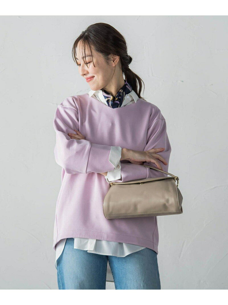 【SALE／10%OFF】【WEB限定】《暖色美》裏起毛Vネックトップス≪手洗い≫ LAUTREAMONT ロートレアモン トップス カットソー・Tシャツ パープル ネイビー グリーン ブラウン ベージュ オレンジ【RBA_E】【送料無料】[Rakuten Fashion]