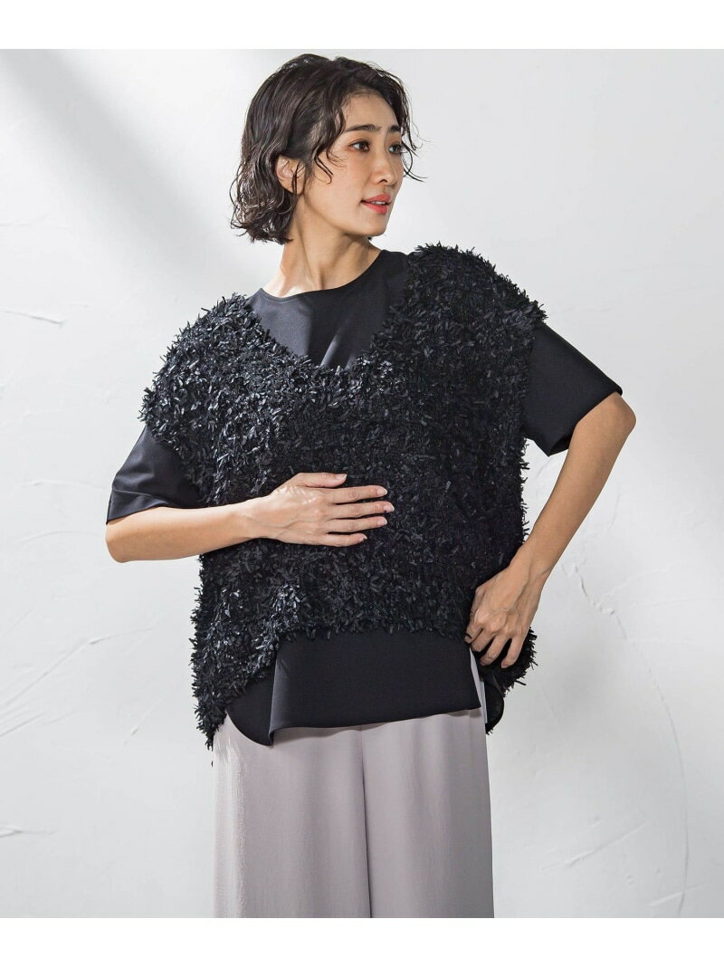 Rakuten - 【SALE／40%OFF】【大きいサイズ】チュールモールニット≪手洗い可能≫ la.f... ラ・エフ トップス ニット ホワイト ブラック【RBA_E】【送料無料】[Rakuten Fashion]