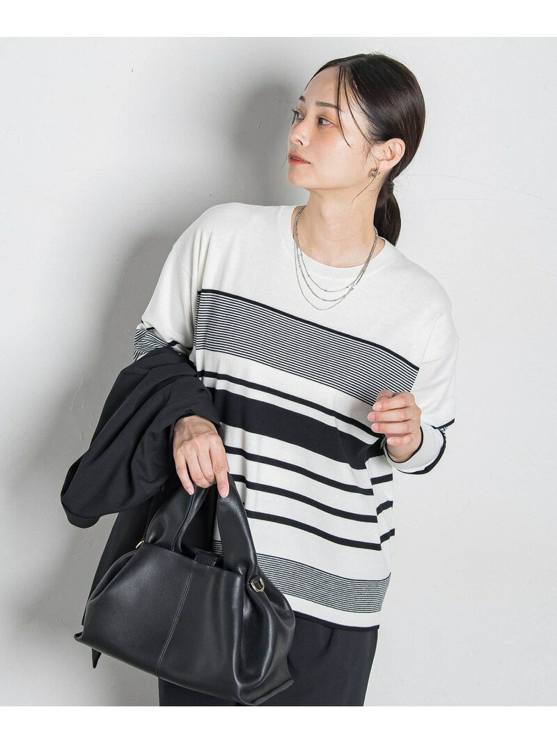 【SALE／30%OFF】【WEB限定】ランダムボーダーニット≪11号あり/洗える≫ LAUTREAMONT ロートレアモン トップス ニット ブラウン ホワイト オレンジ ネイビー【RBA_E】【送料無料】[Rakuten Fashion] javaonline-10014016 JAVA ONLINE サンプル画像2