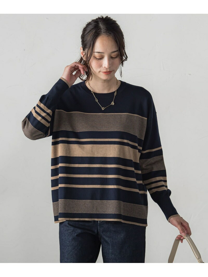 【SALE／30%OFF】【WEB限定】ランダムボーダーニット≪11号あり/洗える≫ LAUTREAMONT ロートレアモン トップス ニット ブラウン ホワイト オレンジ ネイビー【RBA_E】【送料無料】[Rakuten Fashion] javaonline-10014016 JAVA ONLINE サンプル画像3