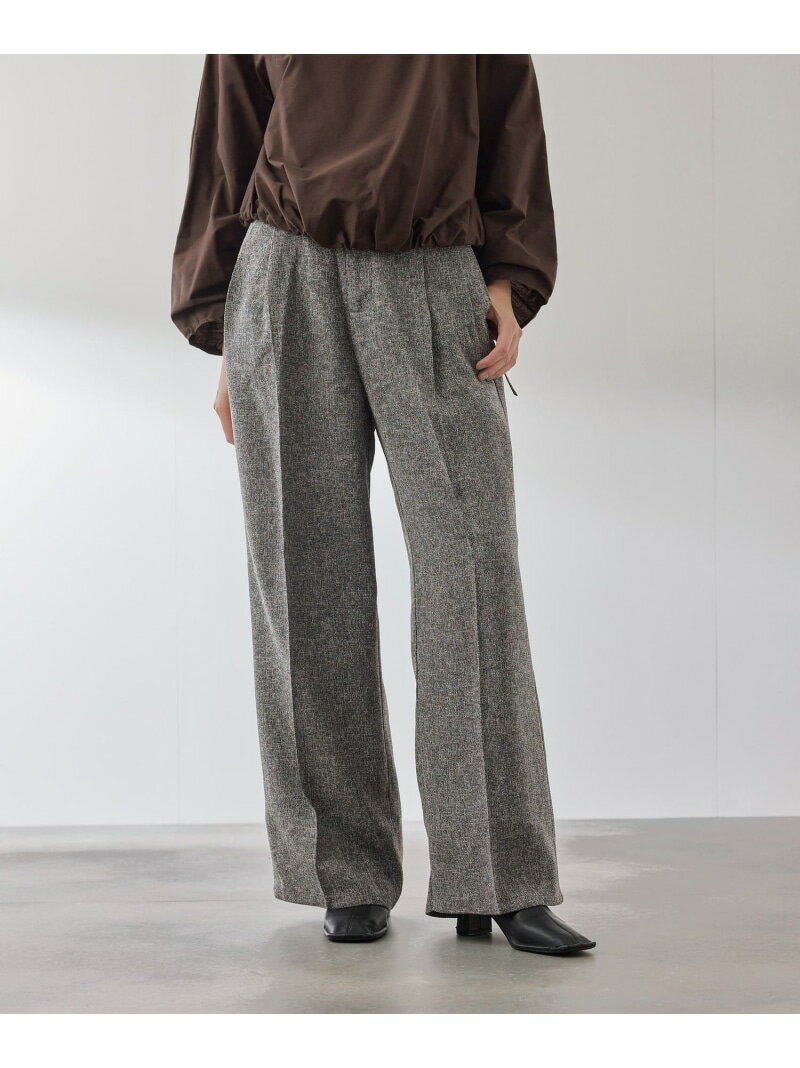Rakuten - 【SALE／20%OFF】ライトツィードタックパンツ≪手洗い可能≫ QUEENS COURT クイーンズコート パンツ その他のパンツ ブラック ブラウン【RBA_E】【送料無料】[Rakuten Fashion]
