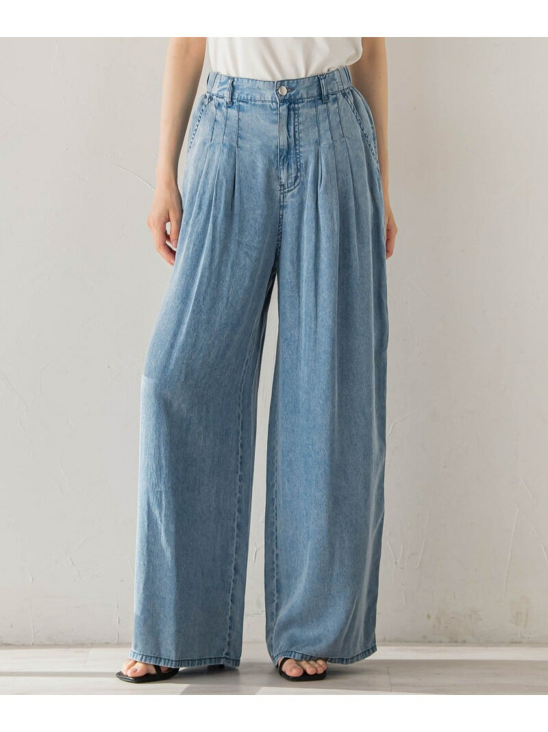 Air DENIM ワイドパンツ Droite lautreamont ドロワット・ロートレアモン パンツ その他のパンツ ブルー ブラック