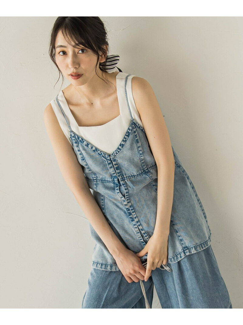 Air DENIM キャミビスチェ Droite lautreamont ドロワット・ロートレアモン トップス シャツ・ブラウス ブラック ブルー【送料無料】[Rakuten Fashion]
