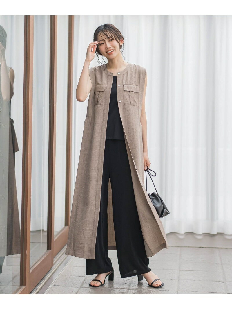 Rakuten - 麻調リブワンピース Droite lautreamont ドロワット・ロートレアモン ワンピース・ドレス ワンピース ベージュ ブラウン【送料無料】[Rakuten Fashion]