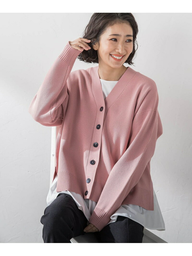 【WEB限定カラーあり】スポンディッシュニットカーディガン la.f... ラ・エフ トップス ニット ピンク グリーン ベージュ パープル グレー【送料無料】[Rakuten Fashion]